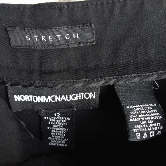 $  Norton McNaughton black clasp zip close stretch dress pants. Size 12 - Picture 7 of 10